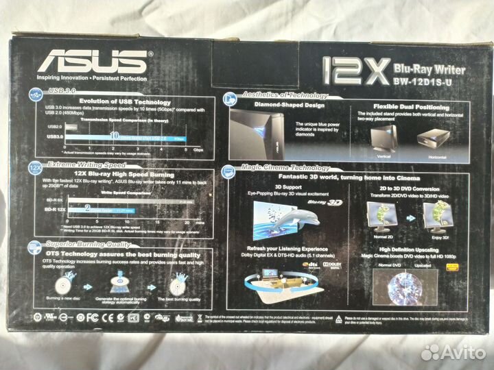 Очки Nvidia 3d vision, Blu-ray asus bw-12d1s-Usb