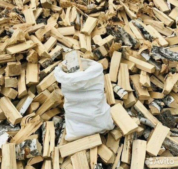 Дрова березовые. В мешках и россыпью