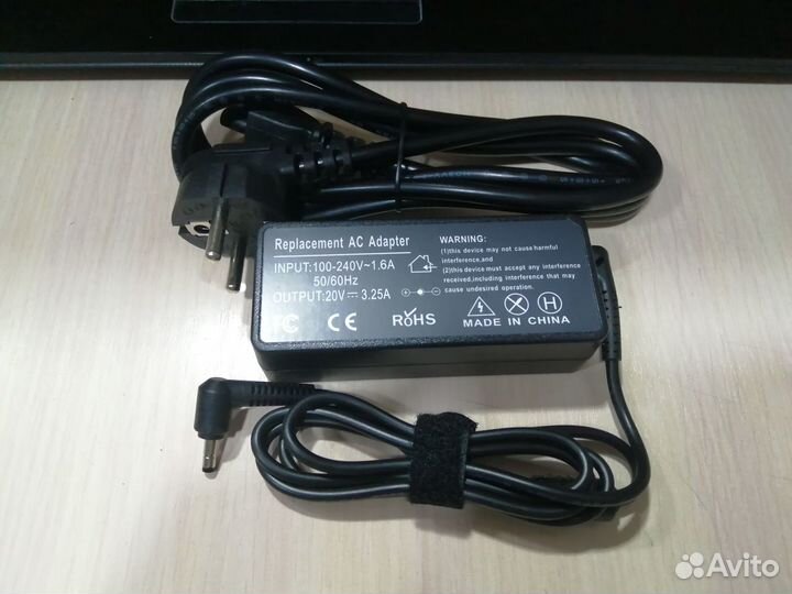 Блок питания 20V,65вт,3.25А,4.0*1.7