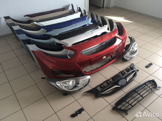 Бампер передний Hyundai Solaris окрашенный в цвет