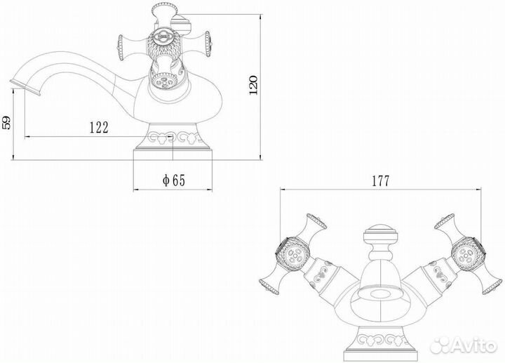 Смеситель Zorg A 6011U-BR для умывальника