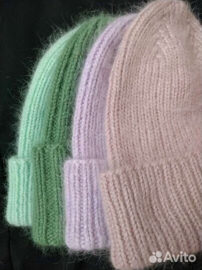 Шапочки пух норки ручная работа