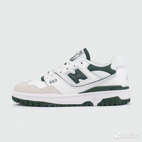 Кроссовки New Balance 550 White / Green logo