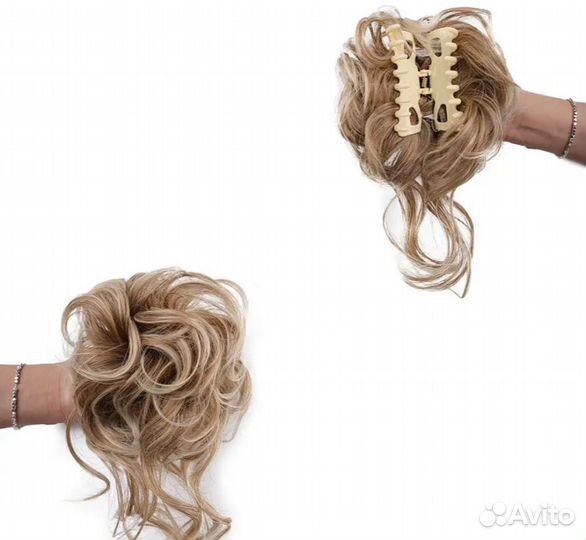 Шиньон из искусственных волос. Заколка краб