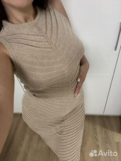 Вязаное платье миди летнее