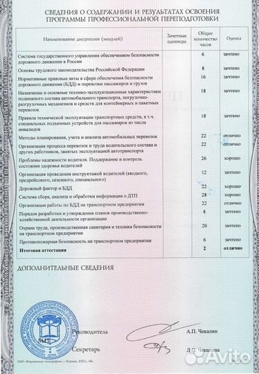 Обучение с получением Удостоверения, Диплома