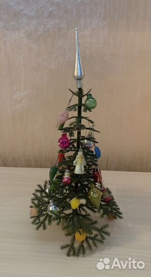 Елка малютка с игрушками, времен СССР