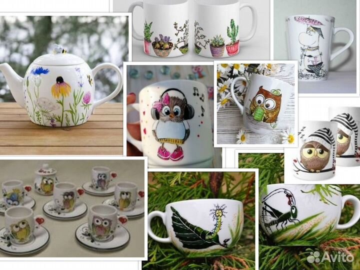 Ручная роспись бокалов и кружек