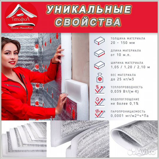Утеплитель Тепофол В100