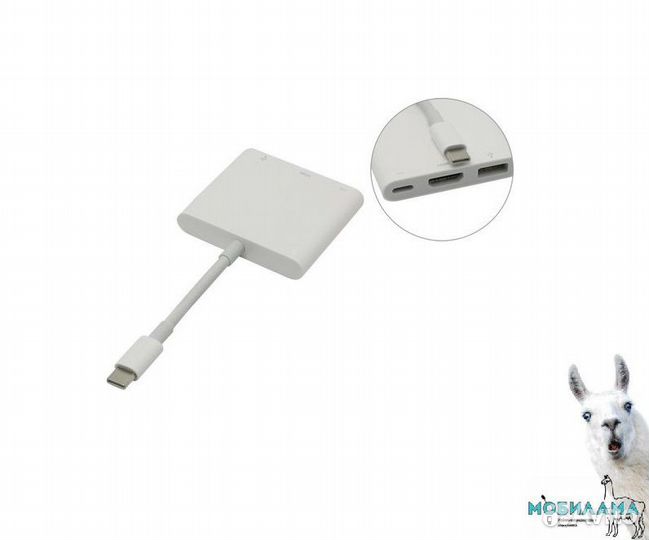 Адаптер type-C - hdmi + USB для MacBook