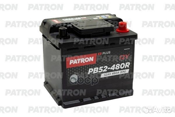 Аккумулятор patron plus 12V 52AH 480A (R+) B13
