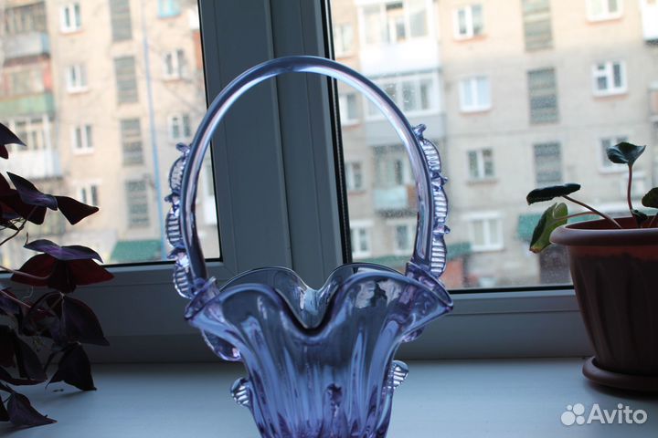 Ваза цветное стекло чехословакия