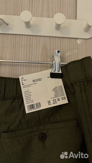 Льняные брюки Uniqlo olive