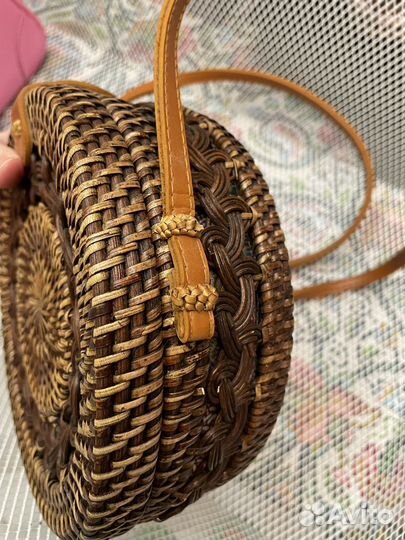 Сумка плетеная круглая