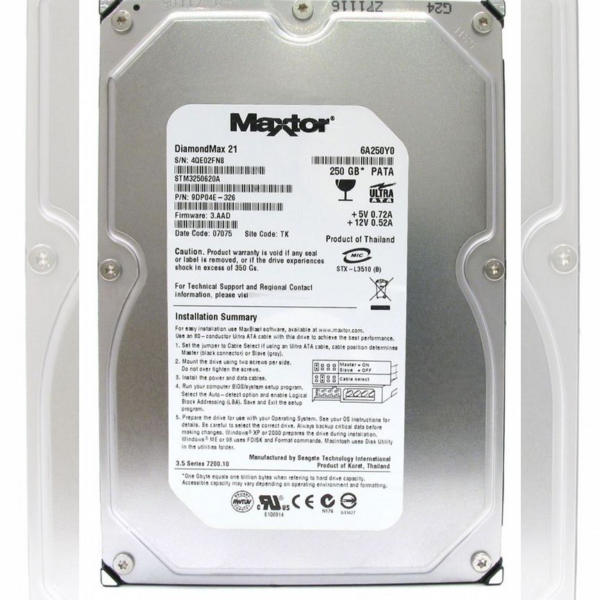 [STM3250620A] Жесткий Диск Seagate 250gb Ide 3.5 Stm3250620a