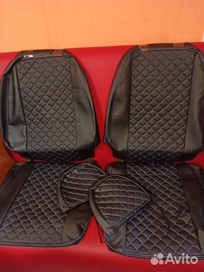 Чехлы 2112,Приора х/б кожа