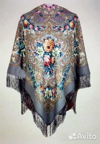 Павловопосадский платок 125*125см шерсть новый