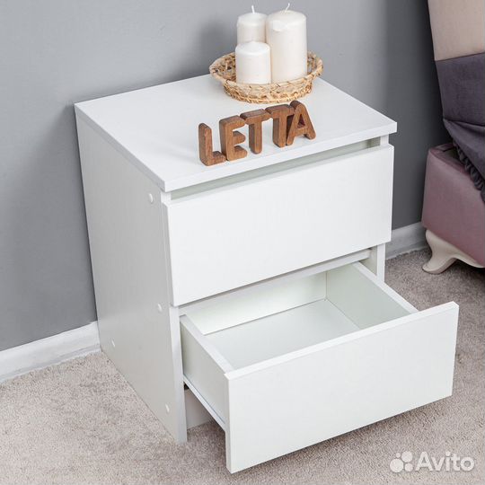Тумба City 2 ящика белая
