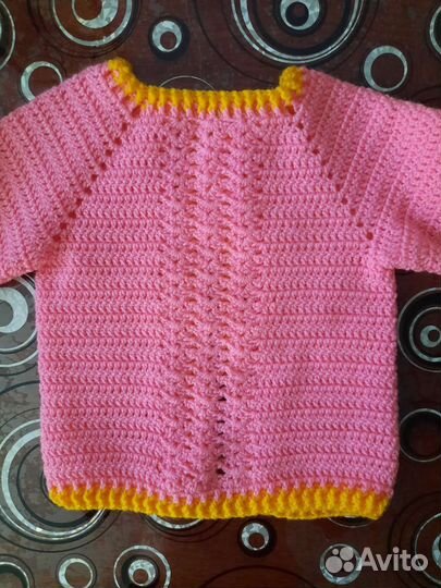 Вязанный комплект для малыша, ручная работа. Новый