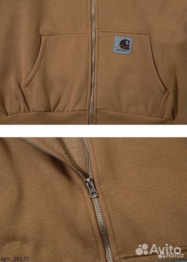 Зип худи Carhartt коричневое