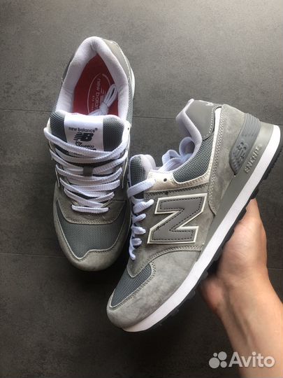 Кроссовки мужские new balance 574 серые сетка