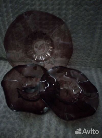 Фруктовница вазочка винтаж цветное стекло