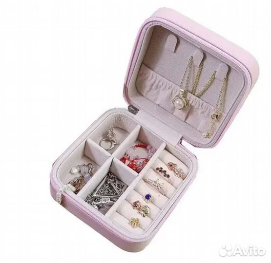 Новая шкатулка для украшений 10*10*5 см розовая