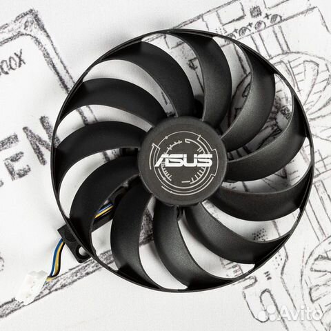 Вентилятор для Asus RX 5600 5700 XT dual 96мм №1