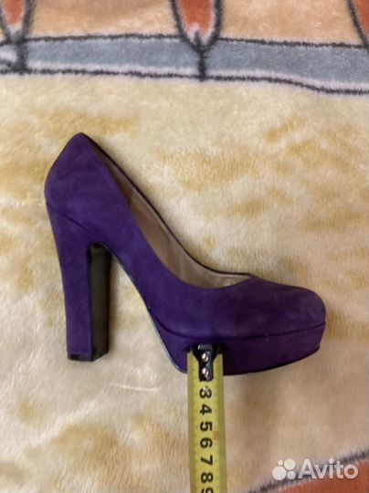 Туфли замшевые на каблуке 37