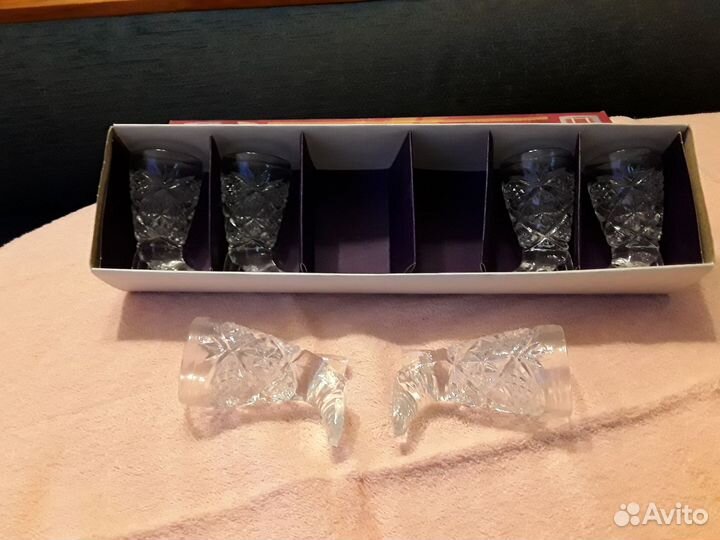 Подарочный хрустальный набор, 6 стопок сапожек