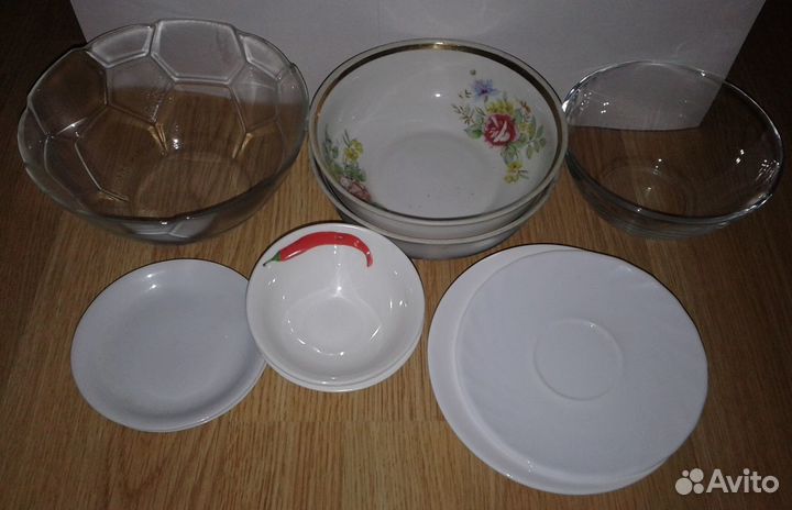 Стаканы, салатники,блюдца,тарелки и другое