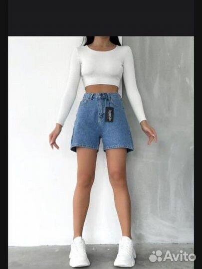 Джинсовые шорты бермуды 34