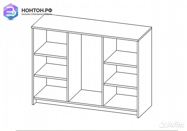 Комод с дверцами Сириус 3 ящика белый