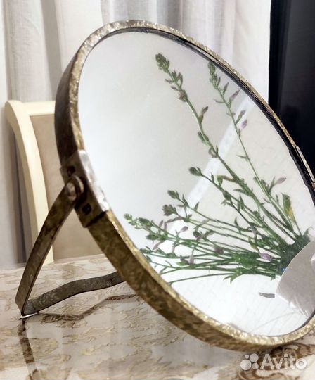 Зеркало настольное винтаж СССР + зажим для ресниц