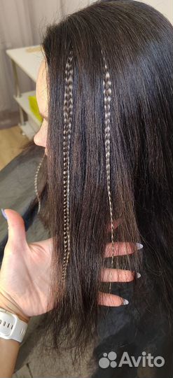 Наращивание перьев в волосы