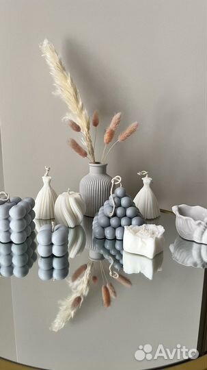 Свечи и декор из гипса ручной работы