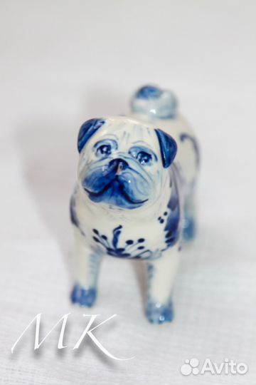 Мопс статуэтка из фарфора