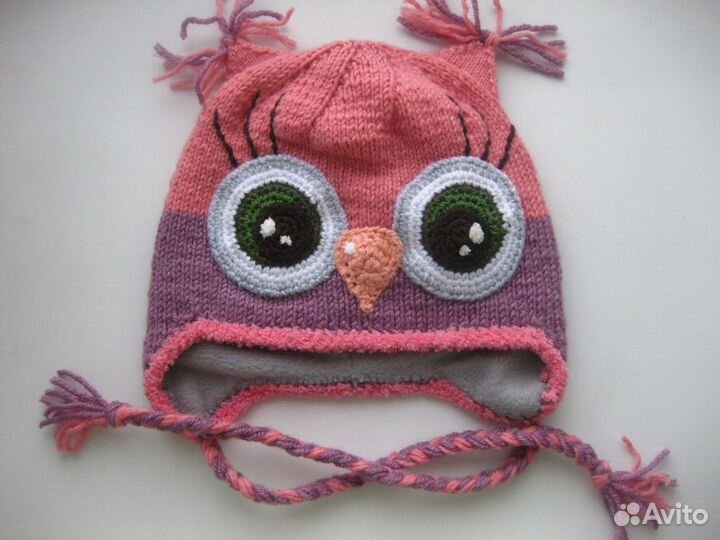 Вязаная шапка Сова