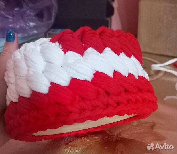 Корзина из трикотажной пряжи