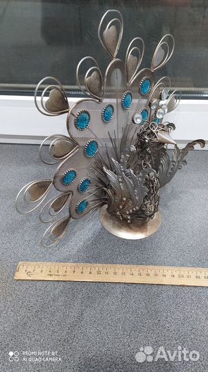 Большой красивый павлин хэндмэйд