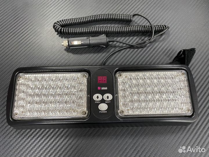 Стробоскоп на козырек автомобиля красно-синий