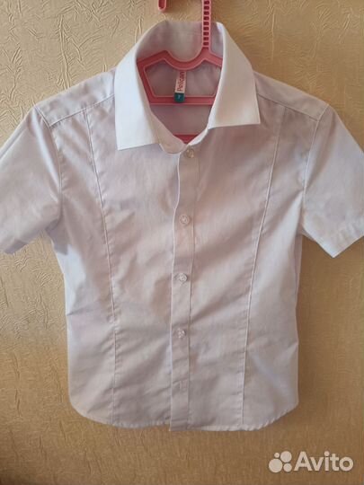 Рубашка белая для мальчика 122