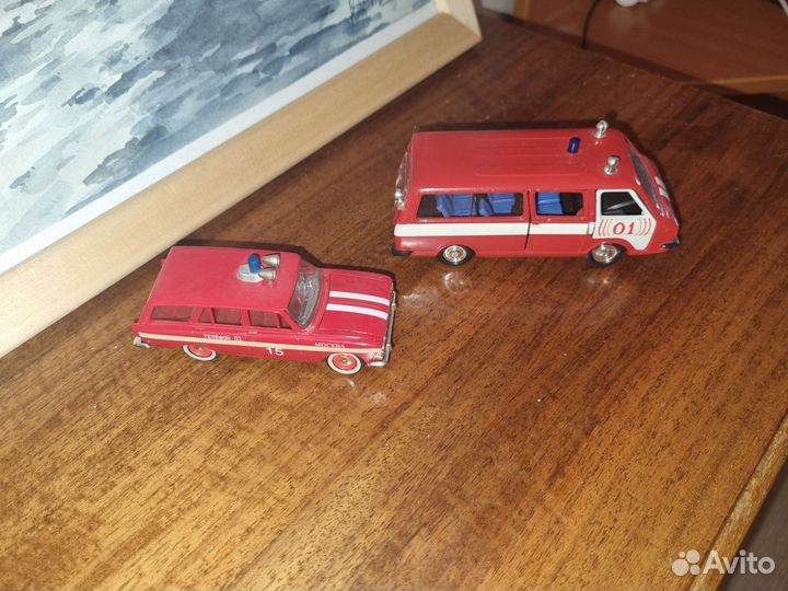Модели СССР Раф 2203, Москвич 426 пожарный