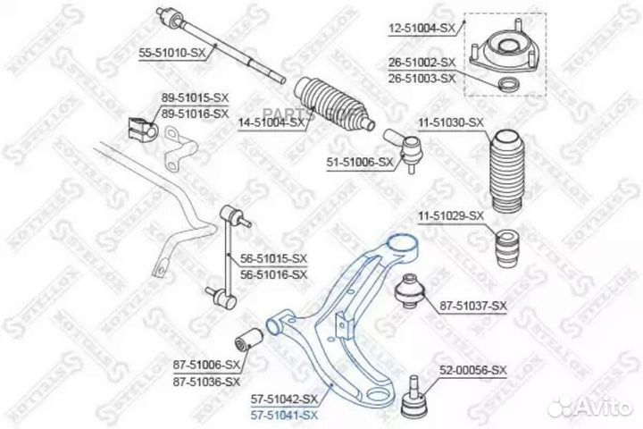 Stellox 5751041SX 57-51041-SX рычаг правый\ Hyunda