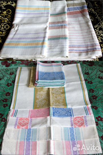 Пододеяльник,простынь, скатерть, лен жаккард СССР