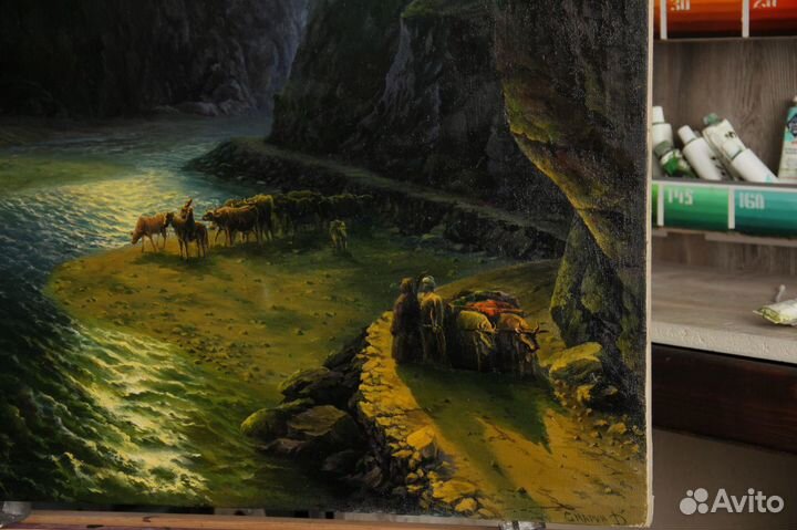 Айвазовский копия. Дарьяльское ущелье Холст,масло