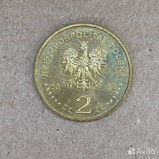 Монета Польша 2 злотых 2012 Футбол евро-2012