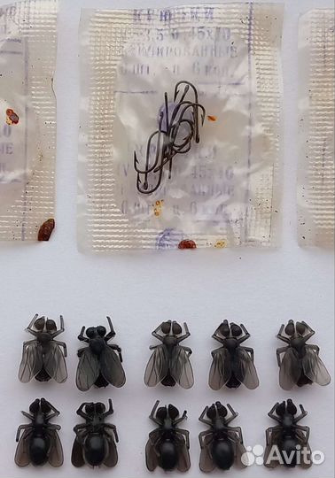 Крючки рыболовные, мормышки, муха. СССР