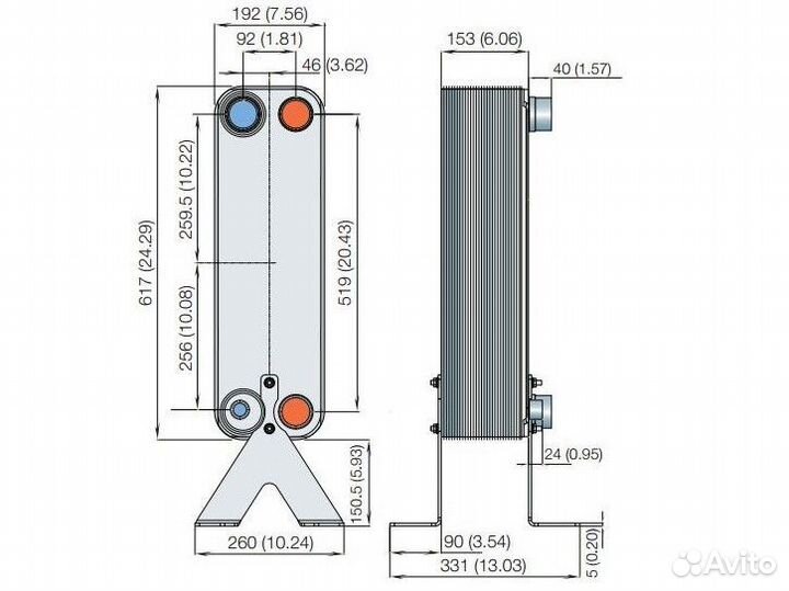 Паяные теплообменники Alfa Laval AC 120 для фреона