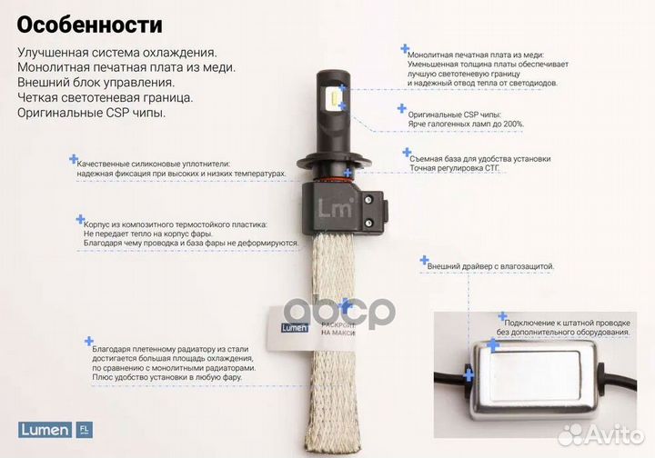 Светодиодная лампа HB3 Lumen Flex (P20d 9005) 9